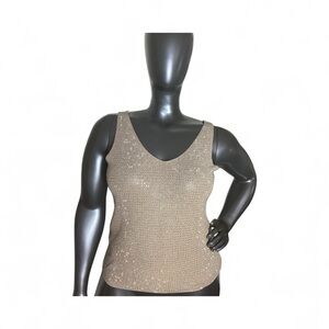 Sparkling Beige Sleeveless Top